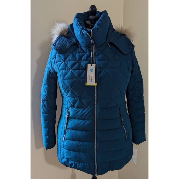 Stitch Fix Marc New York Risor Quilted Puffer Coat in Teal Green - Picture 2 of 11